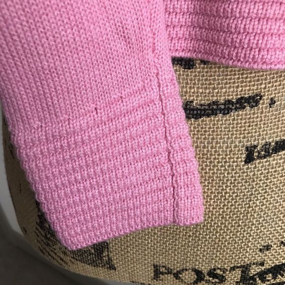Top Shop Nordstrom Crop Sweater Size 4 Pink Acrylic Cashmere Long Sleeve NEW - Picture 5 of 7